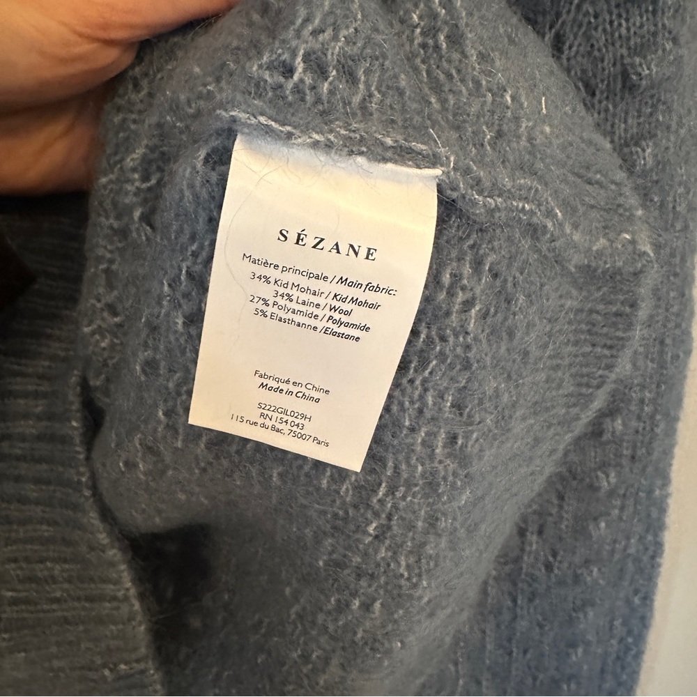 NEW Sezane Come Jumper Sweater in Vintage Blue - size S - Picture 5 of 7